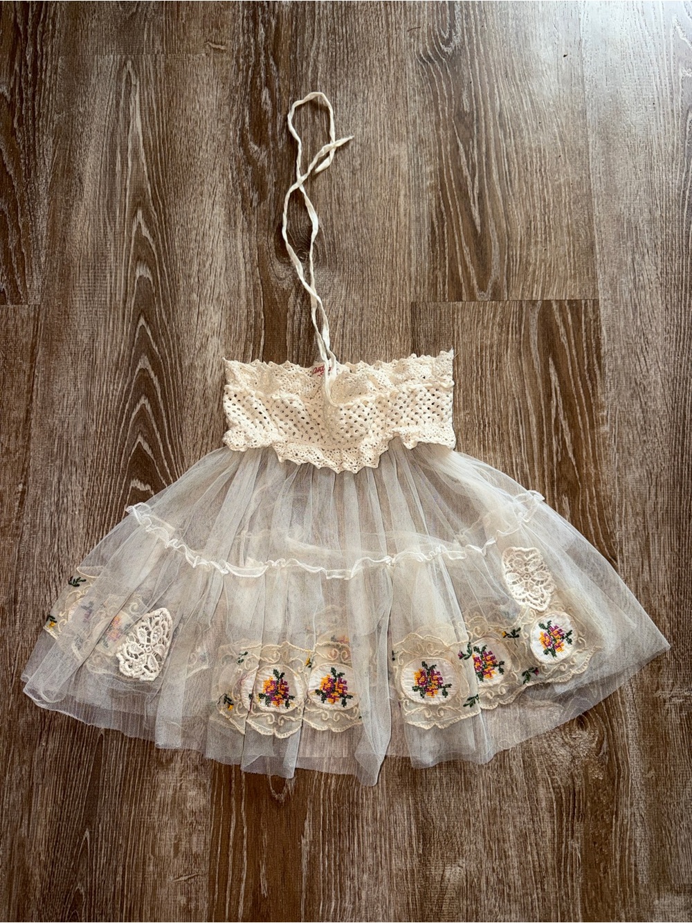 Y2K Crochet Babydoll Halter Top
